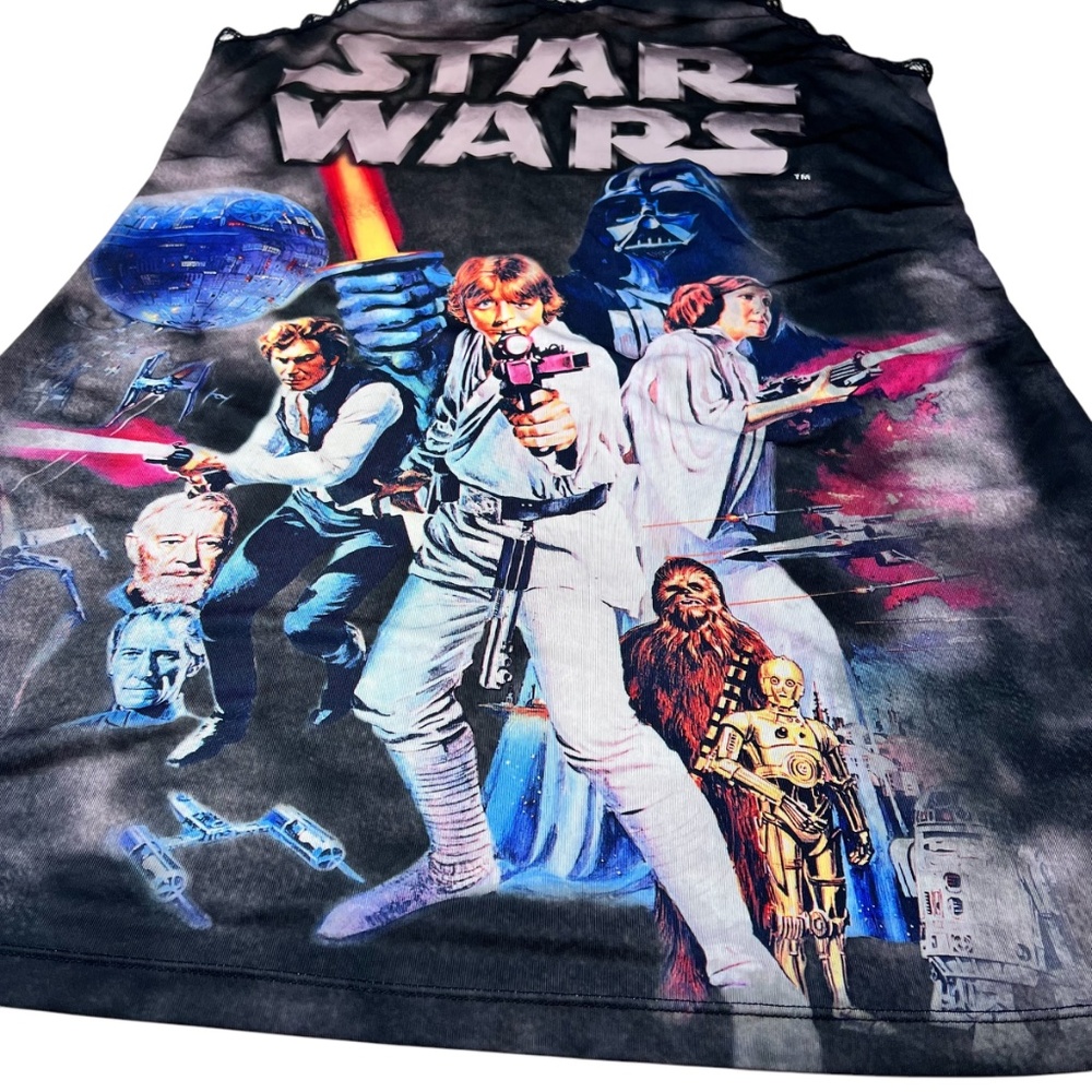 Stars Wars Lace Trimmed V Neck Sleeveless Nightgown - Picture 3 of 14